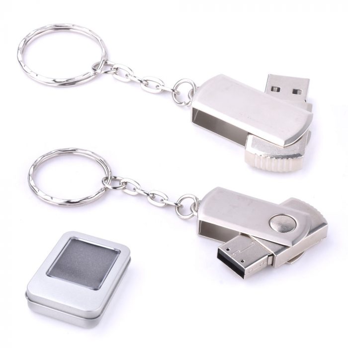 4 GB Döner Kapaklı Metal Anahtarlık USB Bellek